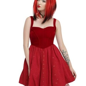 Elegant Red Heart Pattern Dress